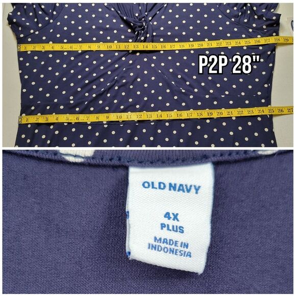 Old Navy Navy Blue Polka Dot Dress Women's Plus Size 4X Pinup Rockabilly Preppy - Picture 7 of 10